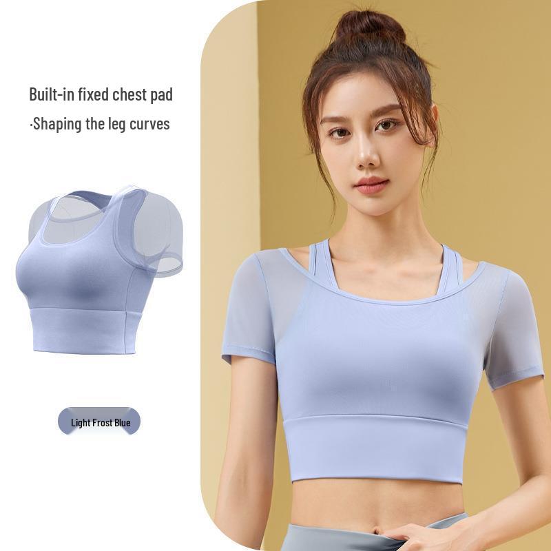 

Топ с коротким рукавом из высокоэластичной сетки, приятной на ощупь, для йоги и бега S