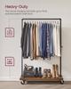 VASAGLE Clothes Rack, Heavy Duty Clothing Rack, Industrial Pipe Style Rolling Garment Rack with Shelf, for Bedroom