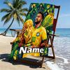 Personalisierbares Neymar Jr Strandtuch mit individuellem Namen, für Reise Camping Strandparty Heimdeko, Geburtstagsgeschenk für Familie & Freunde