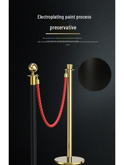 Słupek VIP Concierge: 1m Słupek ze stali nierdzewnej ze smyczą do barierek kolejkowych i powitalnych