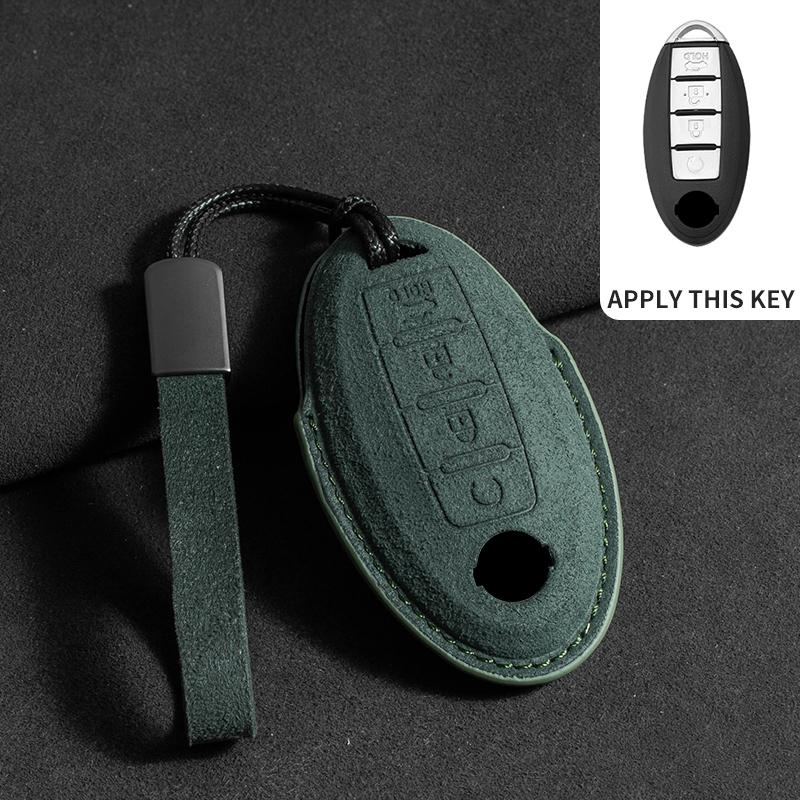 Suede Car Key Case For Nissan Rogue XTrail T32 T31 Qashqai J11 J10 Kicks Tiida Pathfinder Murano Juke Sentra Maxima Rogue Armada