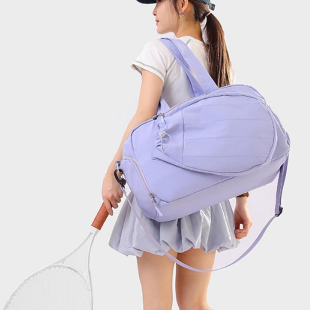 Versatile Sports Bag with Racket Compartment Spacious Dry-Wet Separation