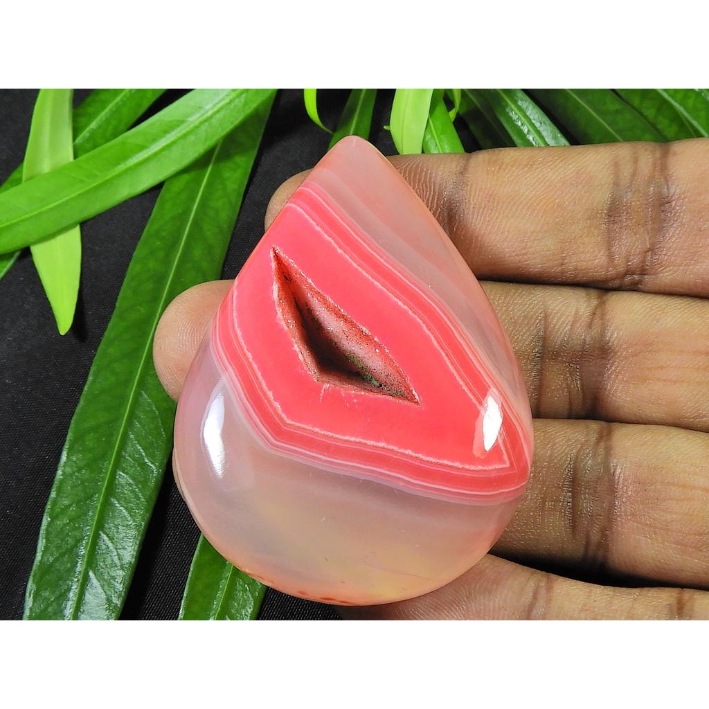 41X58X11MM Druzy Agate Pear Healing Crytsal Cabochon Loose Gemstone 199Cts. SK-4155