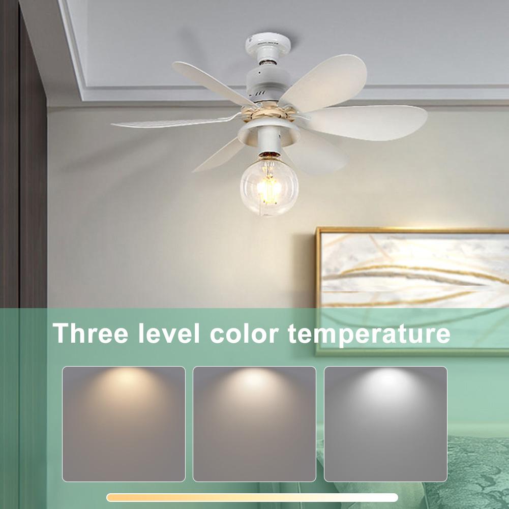 Ceiling Fan LED Lamp E27 Base Remote Control Modern LED Ceiling Fan 3 Speeds Chandelier Ceiling Fan Dimmable for Bedroom Kitchen
