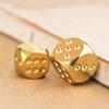 6 Stück 15mm Massives Messing Gold Metall Würfel - Handpoliert 6-seitig Hochwertige Spielwürfel Stressabbau Familienspielzeug
