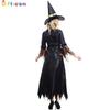 Elegant Halloween Witch Costume For Women Featuring Long Sleeves And Polyester Fabric