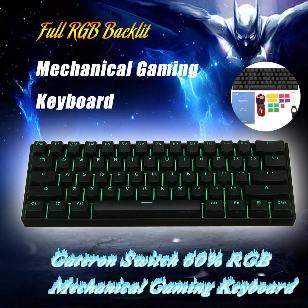 61 Keys Obins Anne Pro 2 60% NKRO Bluetooth 4.0 Type-C RGB Mechanical Gaming Keyboard Gateron Switch
