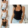 Ladies Casual T-shirt Stylish Ribbed Tank Top Sleeveless Cami Vest Soft Basic Blouse