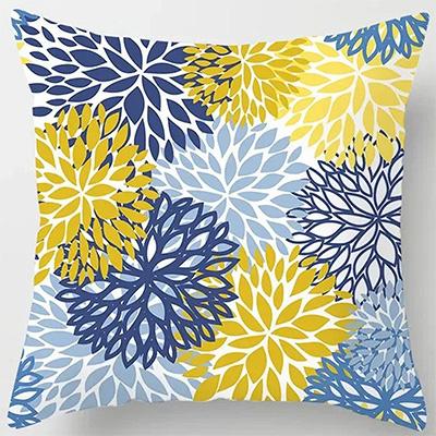 Heimdekoration Bunte Blumen- und Geometrische Muster Muster Kissenbezug Geeignet für Sofa Schlafzimmer Auto Kissenbezug