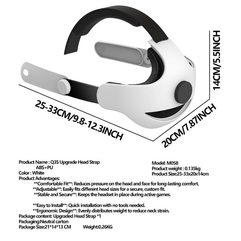 Verstellbares Kopfband Umklappbare Kopfriemen für 3S VR Bequeme Stützriemen mit reduziertem Druck
