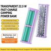 Boîtier Transparent pour Power Bank 6*18650 22.5W Charge Rapide LED Type C + Double Port USB Boîte de Rangement pour Batterie Pour iPhone Samsung