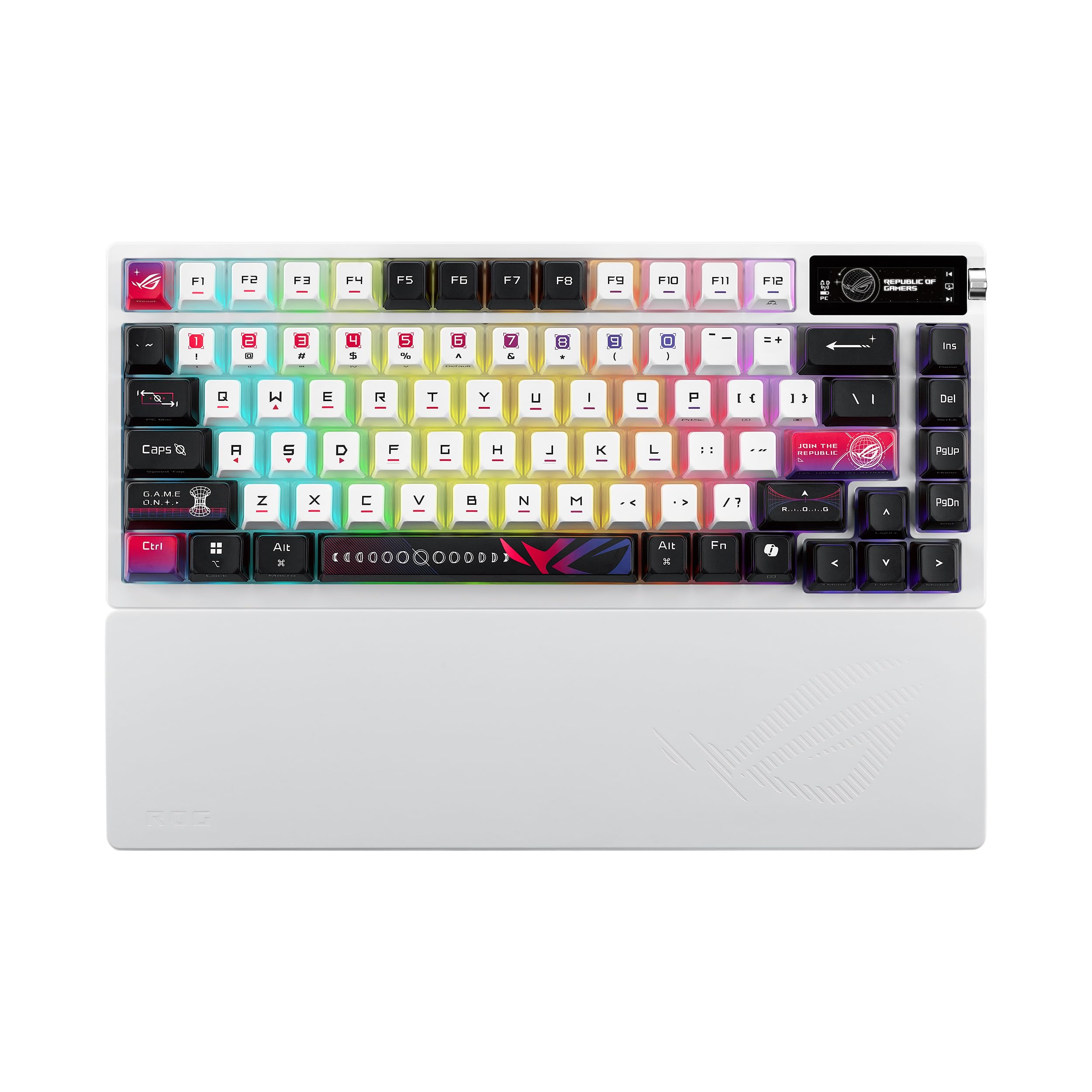 

ASUS Gaming Azoth ROG NX Mechanical Switch Printed Top Damping Positioning Control Angle Keyboard/ROG X/75% Custom/Hot-swappable V2/Translucent білий