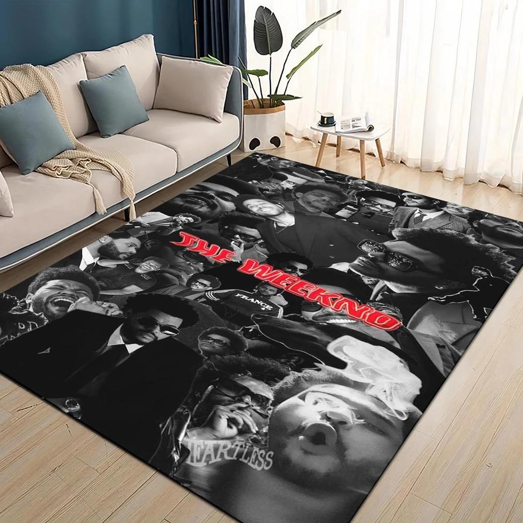 TAPPETO 3D THE WEEKND,XO Alternative R&B Abel Tesfaye per Soggiorno Camera da Letto Casa Decorazione Divano, Tappetino Antiscivolo per Bambini