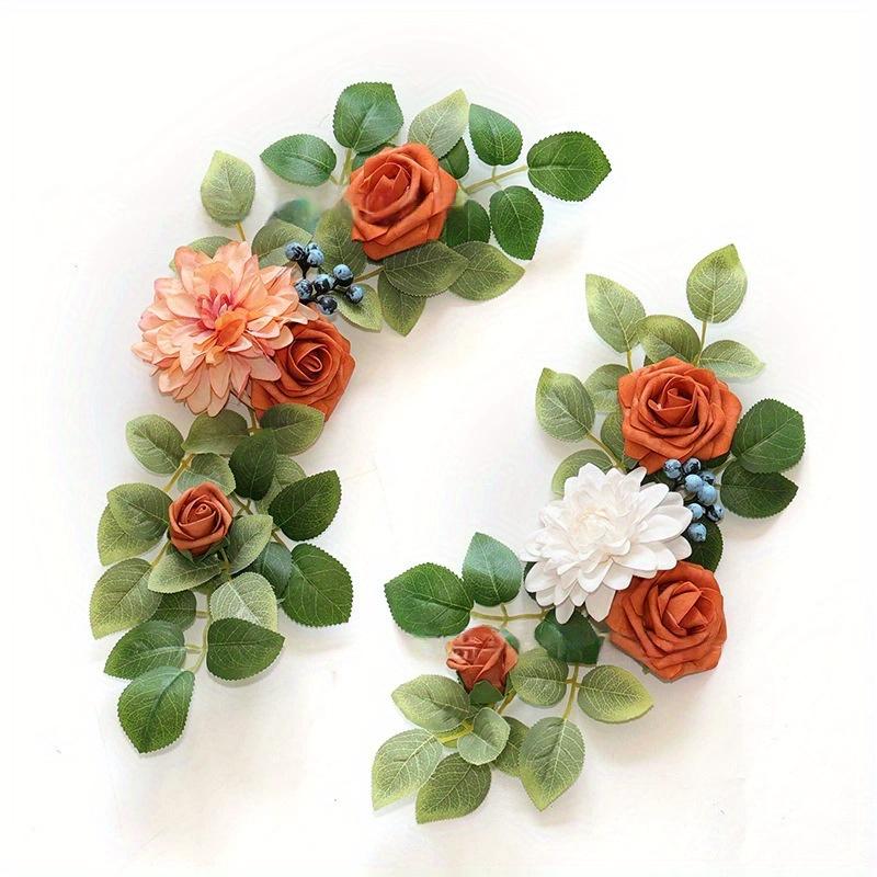 2Pcs Simulation Wedding Welcome Door Lintel Flower for Outdoor Wedding Ceremony Reception Entrance Party Banquet Easel Wall Decoration