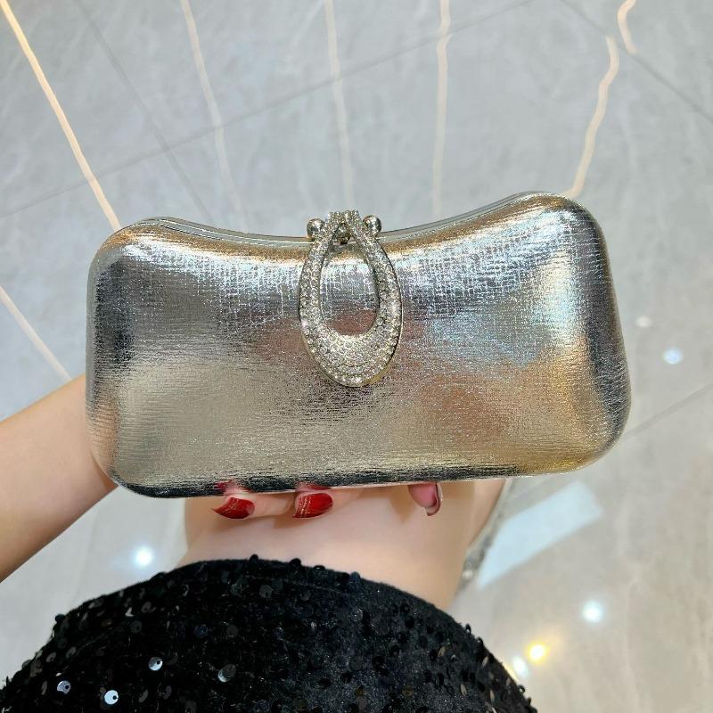 Hand-held Designer Bag, Fashionable Evening Bag, Bag with Rhinestones, Crossbody Bag with Chain Strap