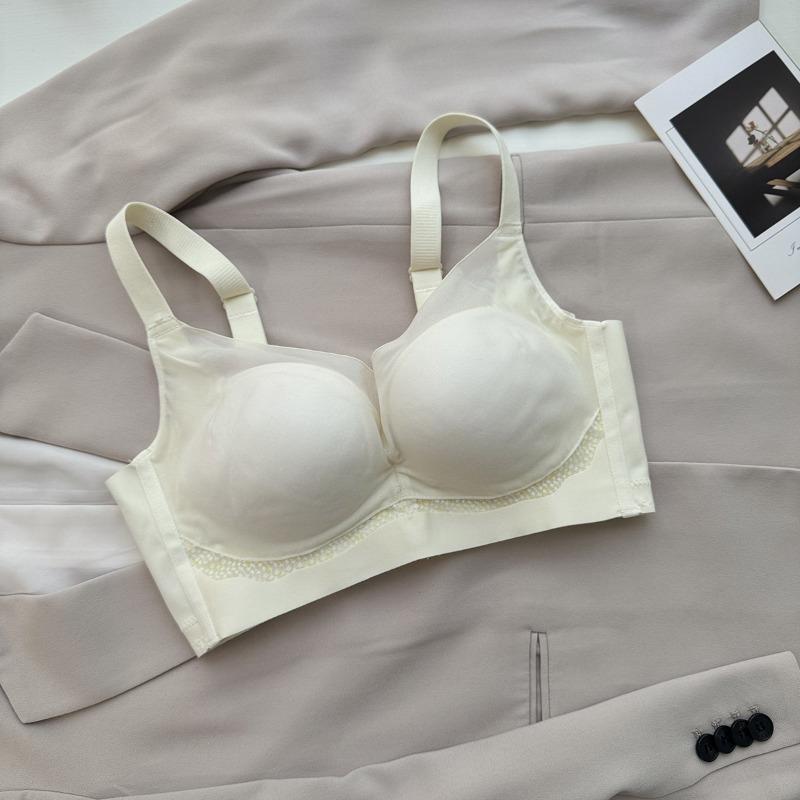 New seamless comfortable underwear women's big breasts show small sexy collection breasts anti-sagging lace adjustment bra cover