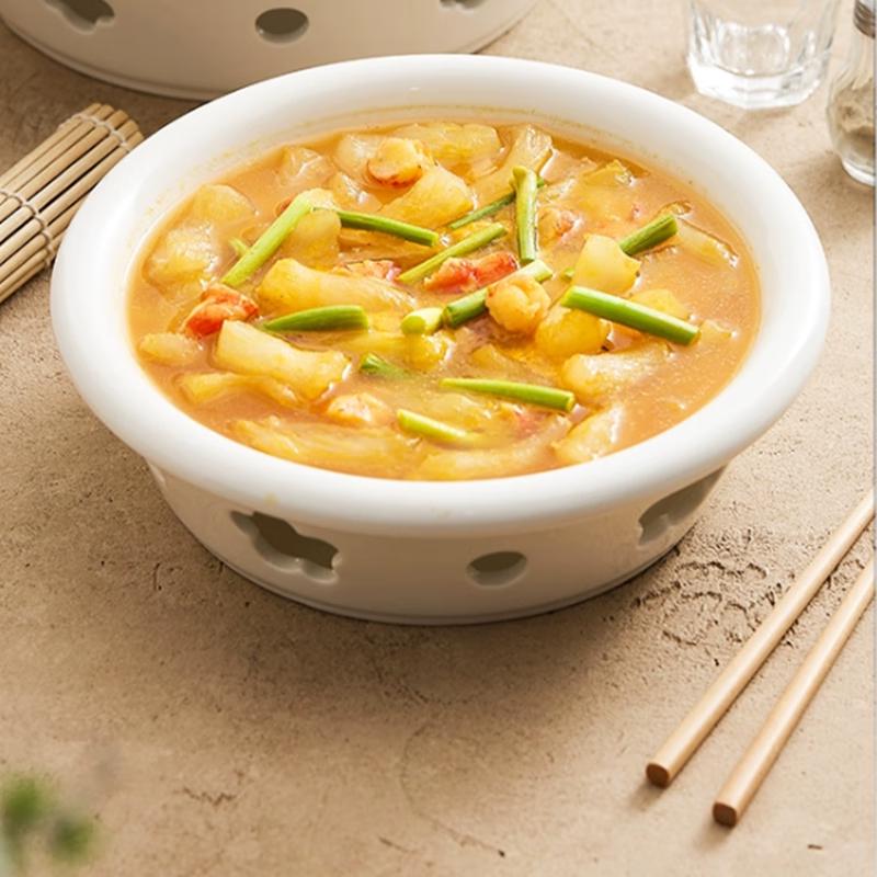 XiangChong Ceramic Plum Blossom Food Warmer Plate