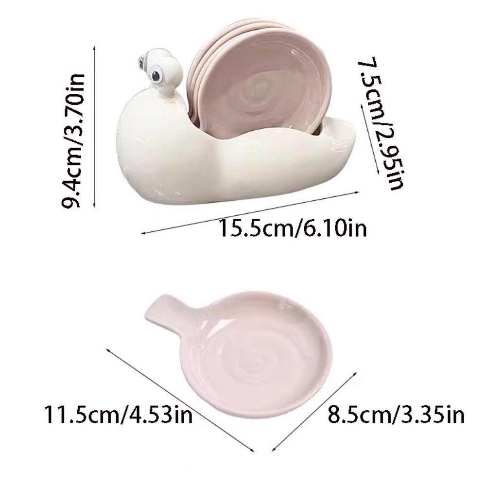 Kitchen Organizer Ceramic Snail Small Dish Multifunctional Cute Dip Dish Household Snack Plate Salad