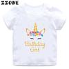 Hot Sale Cute Flower Unicorn Birthday Print Cartoon Kids TShirts Girls Clothes Baby Boys T Shirt Summer Children Topsooo5249