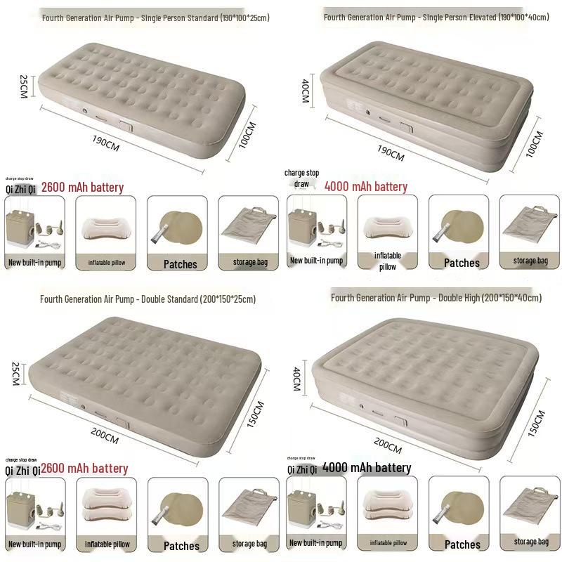 

Thick Inflatable Camping & Hospital Floor Mat - Double/Single Air Cushion for Lunch Breaks & Caregivers. Single Low Bed 190X100X25CM