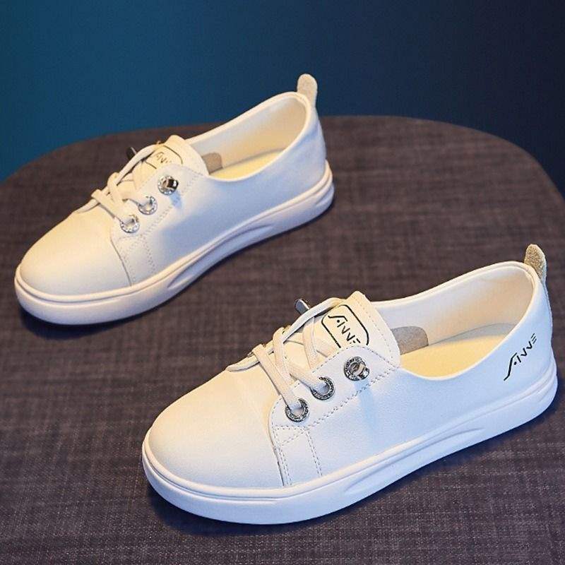 

Fresh women s shoes, small white shoes, shallow mouth flat bottom, breathable and light casual board shoes, women s flat shoes, one pedal 35 білий