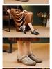 2025 Autumn Women's Genuine Leather Mary Jane T-Strap Shoes - Soft Sole, Retro French Style, Chunky Heel