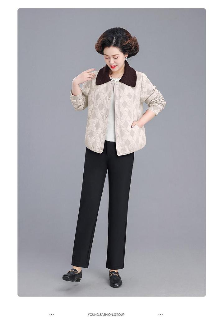 Mom's Stylish Lightweight Jacket for Middle-aged & Elderly Women - Spring & Autumn Casual Short Outerwear