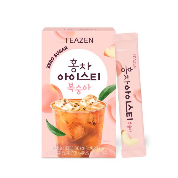 

Чай Teazen Black Tea Iced Peach 10 Sticks, Корейский Комбуча
