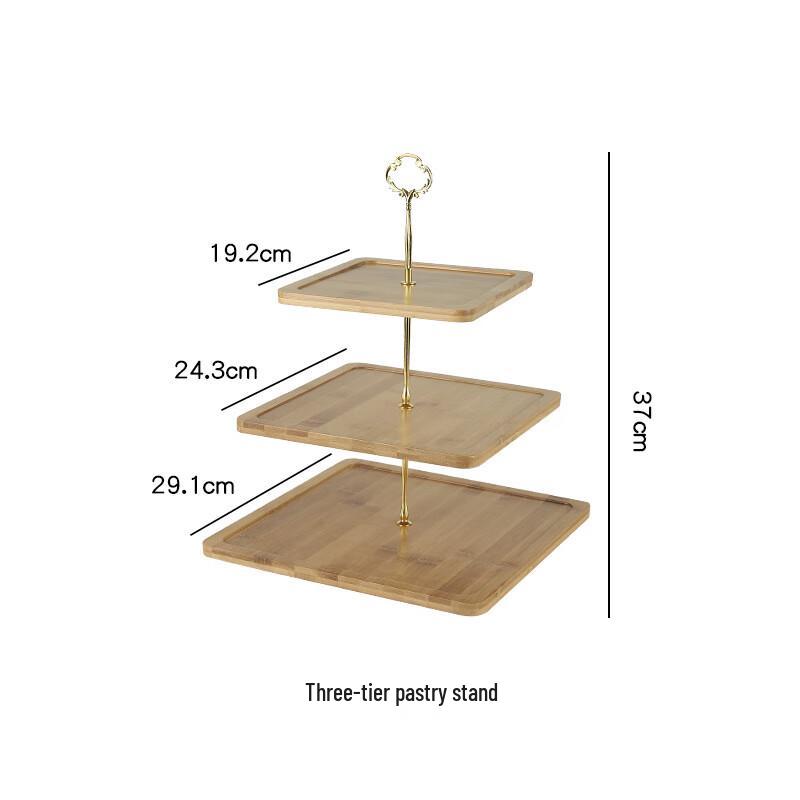 

Tiered Bamboo Wood Serving Platter