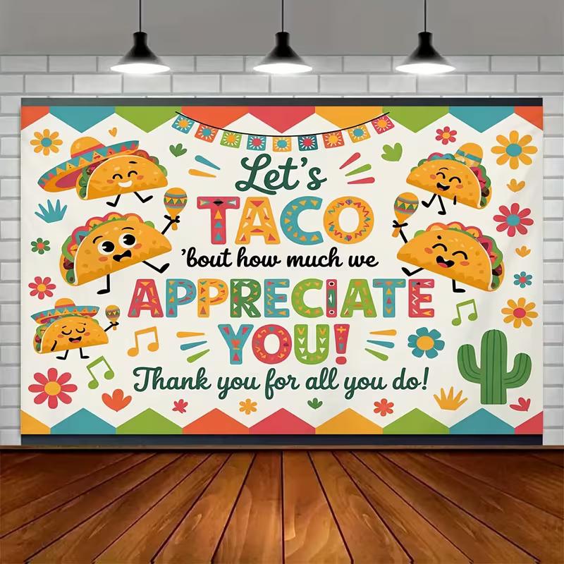 

2D Printed Taco Appreciation Fiesta Studio Backdrop for Photography 47.2x31.5inch/120*80cm