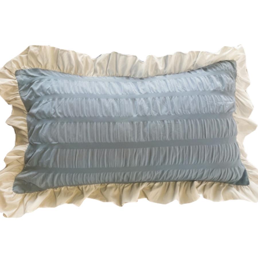 Kissenbezug: Niedlicher Herz-Prinzessinnen-Stil, Frische Unifarbe, Koreanisches Spitzendesign für Studentenwohnheime