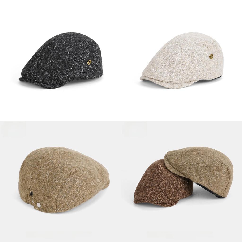 Retro Style Ladies Beret With Polyester Fabric And Short Brim For Casual Autumn Wear