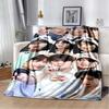 Popular Korean Actor Cha EunWoo Blanket Star Art Flannel Soft Warm Throw Blanket for Bed Bedroom Picnic Blanket Gift for Fans
