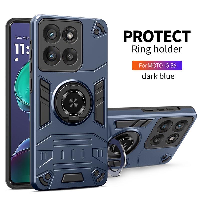 Für Motorola Moto G56 G86 G04 G24 G05 G04S 2024 G15 Power E14 E15 Handyhülle, Armor 360° drehbarer Ringhalter Schutzhülle