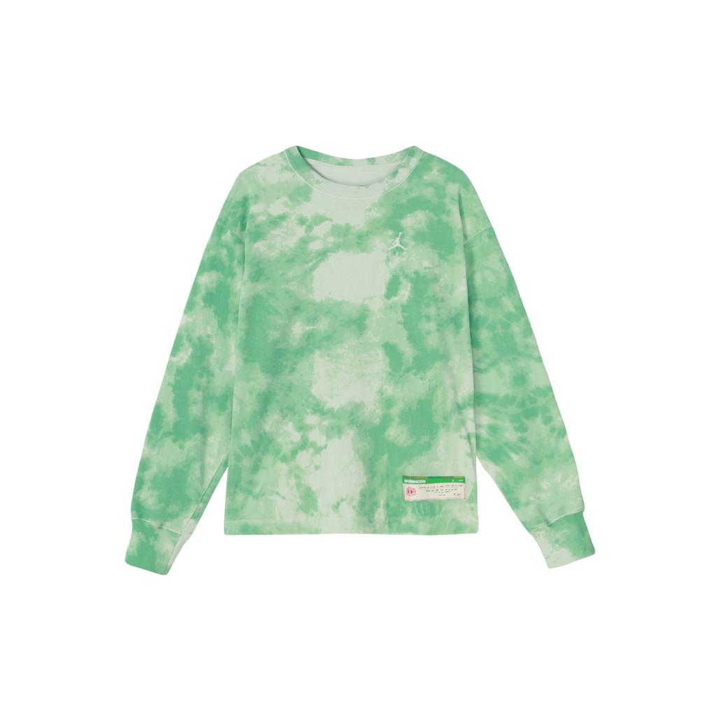 Jordan X J Balvin Collaborative Logo Embroidered Washed Pattern Long Sleeve T-Shirt Men Tops Green DR3103-316