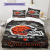 Name Custom Cleveland Browns Logo Pattern Bedding Set Quilt Cover Pillowcase Home Decor Gift (1 * Duvet Cover + 2 * Pillowcase, Without Core)