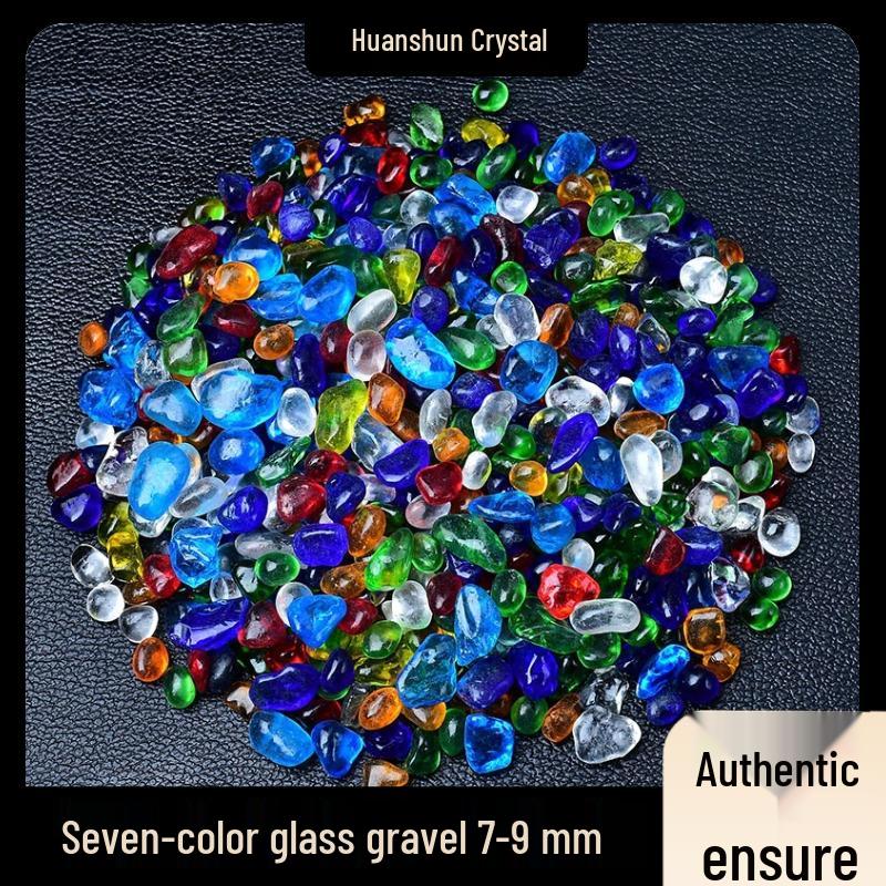 Seven-Color Glazed Crushed Stone Glass for Fish Tanks, Landscaping, Crystal Ornaments, DIY Mandala, and Gemstone Jewelry