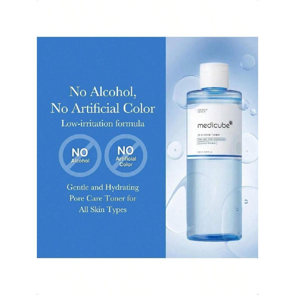 Medicube Zero Pore Toner 250ml I Exfoliating & Hydrating Blue Bottle Water Toner With Aha, Bha, Pha, Niacinamide, And Panthenol
