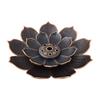 Lotus Incense Holder - Two-Tier for Lotus Flower Design, Sturdy Zinc Alloy Construction, Minimalist Black Finish for Home, Yoga, Meditation, Spa