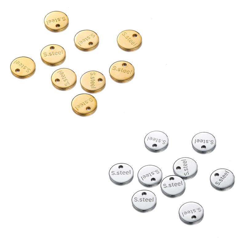 20 50pcs/bag Gold Square Stainless Steel Tail Chain Extension Pendants Lobster Clasps Connectors Charms For DIY Jewerly Making