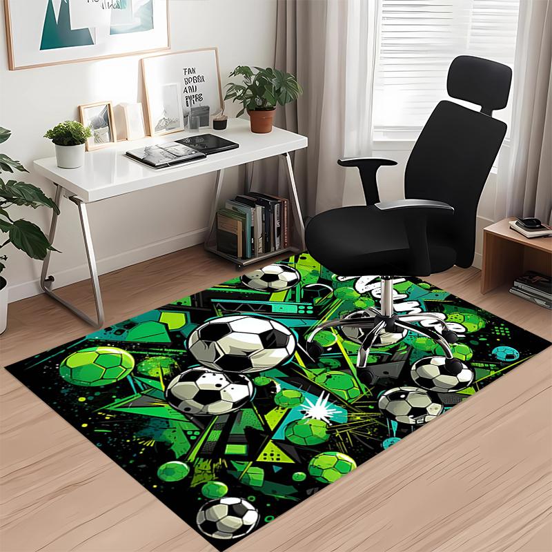 Benutzerdefinierter Fußball-Teppich mit Namen, für Bürostuhl, Wohnzimmer, Schlafzimmer, Küche, Dekor, Geschenke.