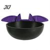 Trick or Treat Bowl Halloween Candy Bowl, Black Bat Shaped Ceramic Dish, Large Resin Serving Tray for Snacks And Treats, Tabletop Display Home Indoor