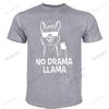 No Drama Llama Funny Unisexs TShirt Harajuku Tee Shirt Fashion TeeShirt Unisex Cotton Brand Short Sleeve Male Round Neck Teeshirts