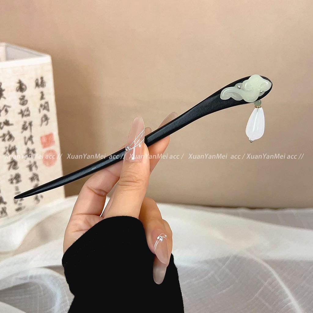 2026 Retro Tassel Wood Hairpin for Hanfu & Qipao
