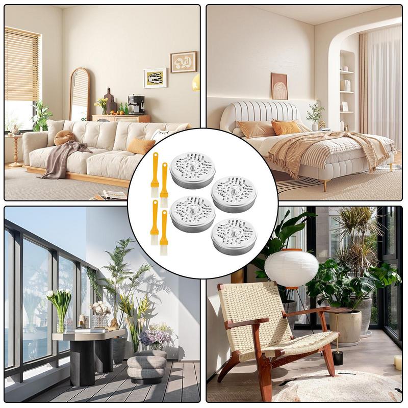 Metal Coil Holder Stainless Steel Fireproof Incense Burner With Hollow Lid And Stand Coil Holder Burner With Brush Ash Catcher