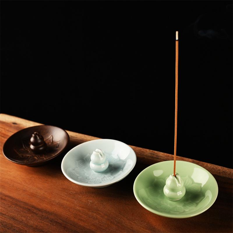 Blue-Green Portable Porcelain Incense Holder for Stick Incense - Ceramic Burner for Home and Indoor Use