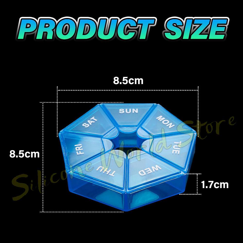 SW Portable Travel 7 Grids Pill Box Weekly 7 Days Pills Case Vitamin Fish Oils Medicine Storage Container Organizer Jewelry Box