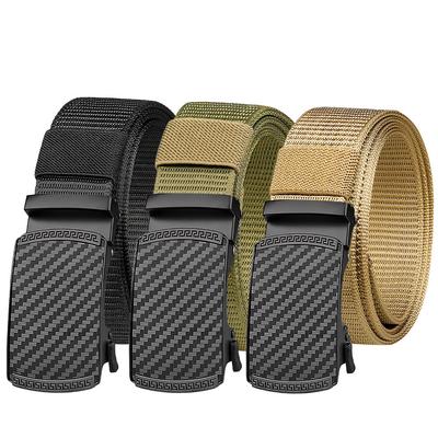 Men'S Zinc Alloy Automatic Buckle Belt Outdoor Leisure Sports Nylon Woven Canvas Belt Men'S