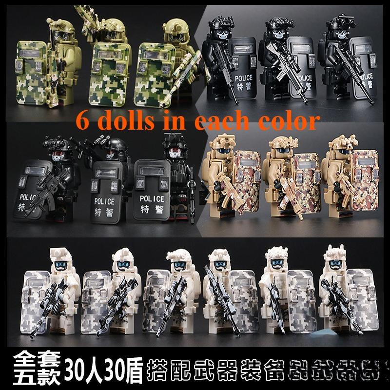 Veyron SWAT helicopter children and boys assembled educational toys Snow Leopard ghost police mini humanoid doll birthday gift.