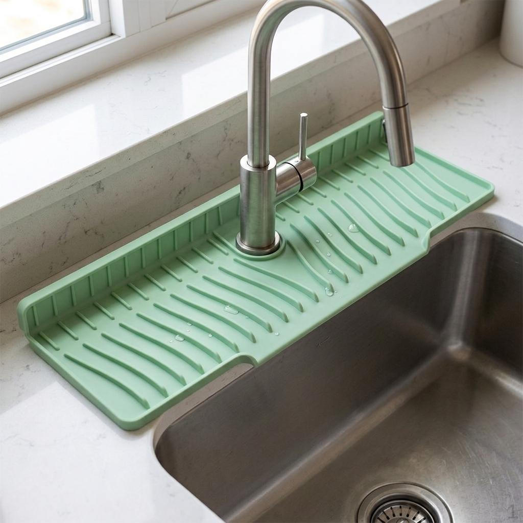 

Kitchen Sink Guard Water Catcher Mat Silicone Draining Accessory Suitable for Home